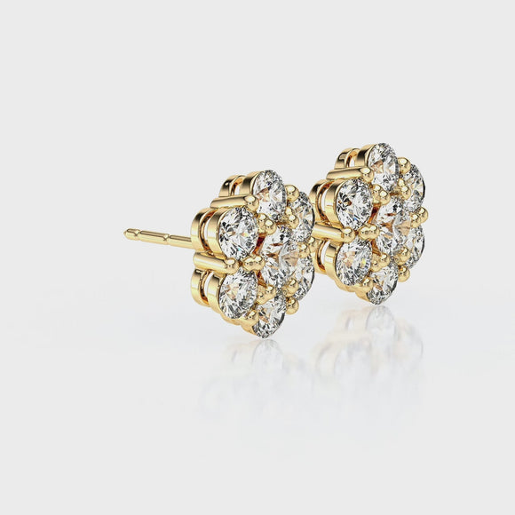 Boucles d’oreilles saphir diamant Florale - 1