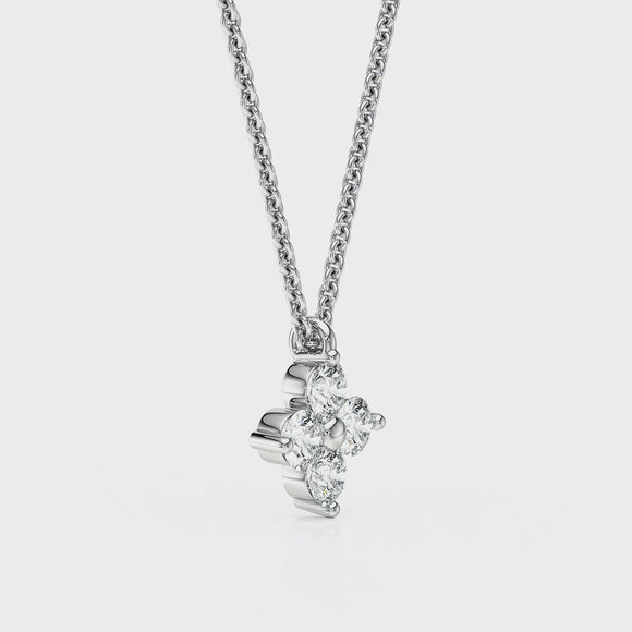 Collier diamant Floral - 1