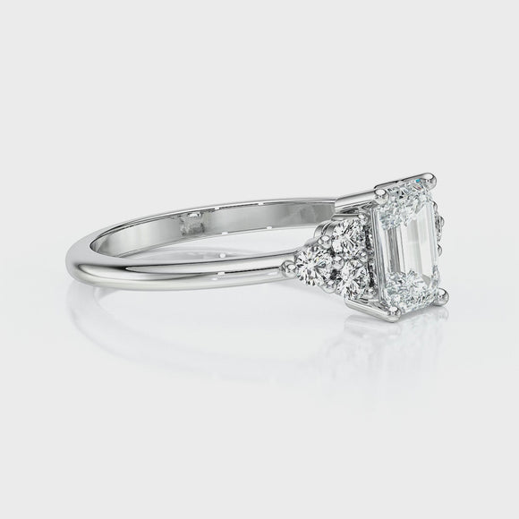 Solitaire accompagné saphir rose et diamant Divine Idylle - 12
