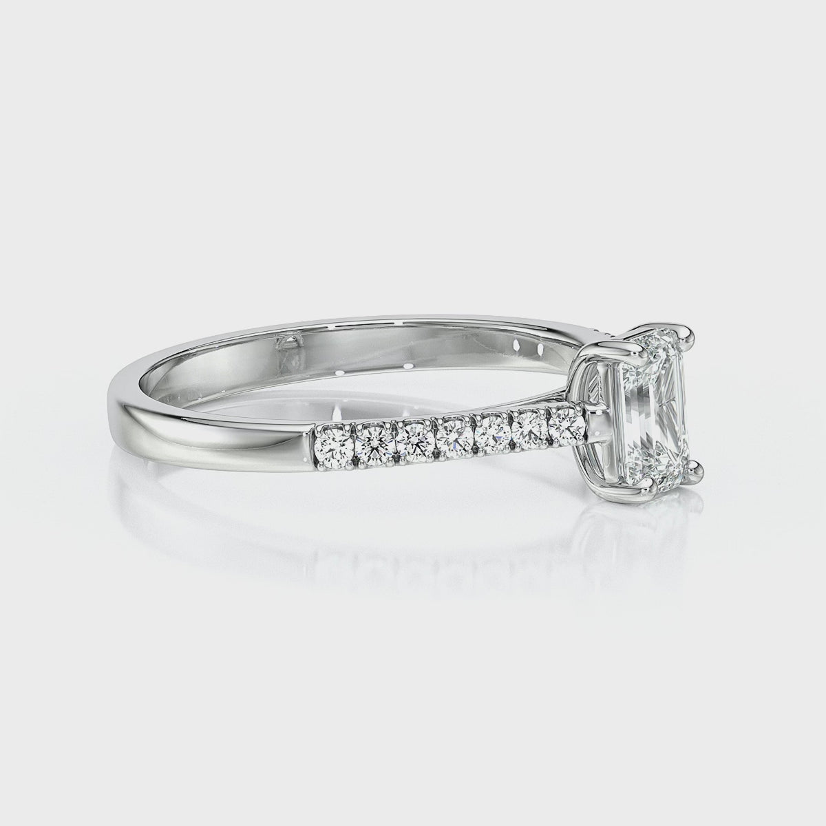 Solitaire accompagné diamant Divine Idylle - 3