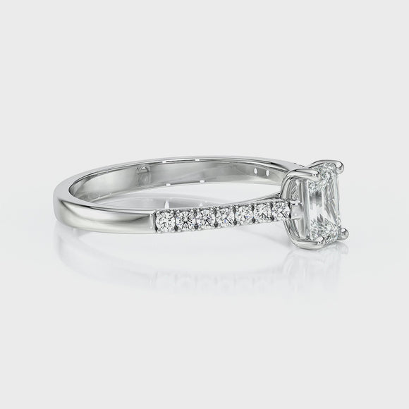 Solitaire accompagné diamant Divine Idylle - 3