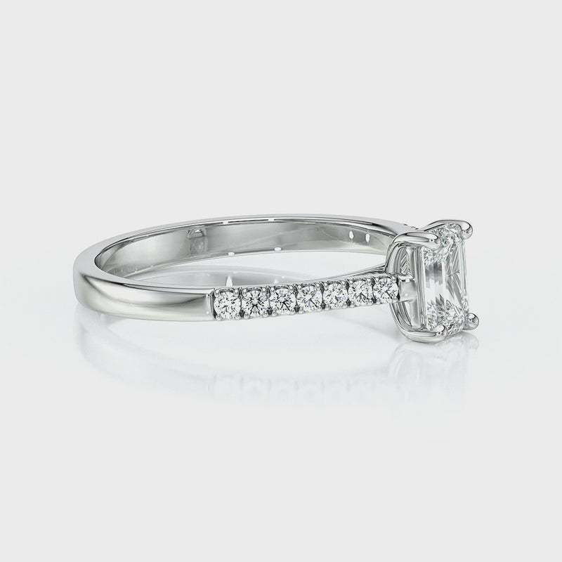 Solitaire accompagné diamant Divine Idylle - 3