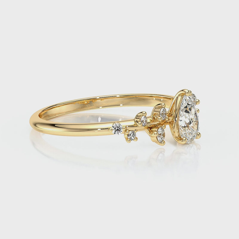 Solitaire accompagné rubis et diamant Pluie d'étoiles - 10