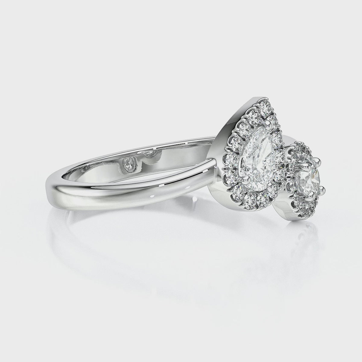 Bague entourage diamant Toi et Moi