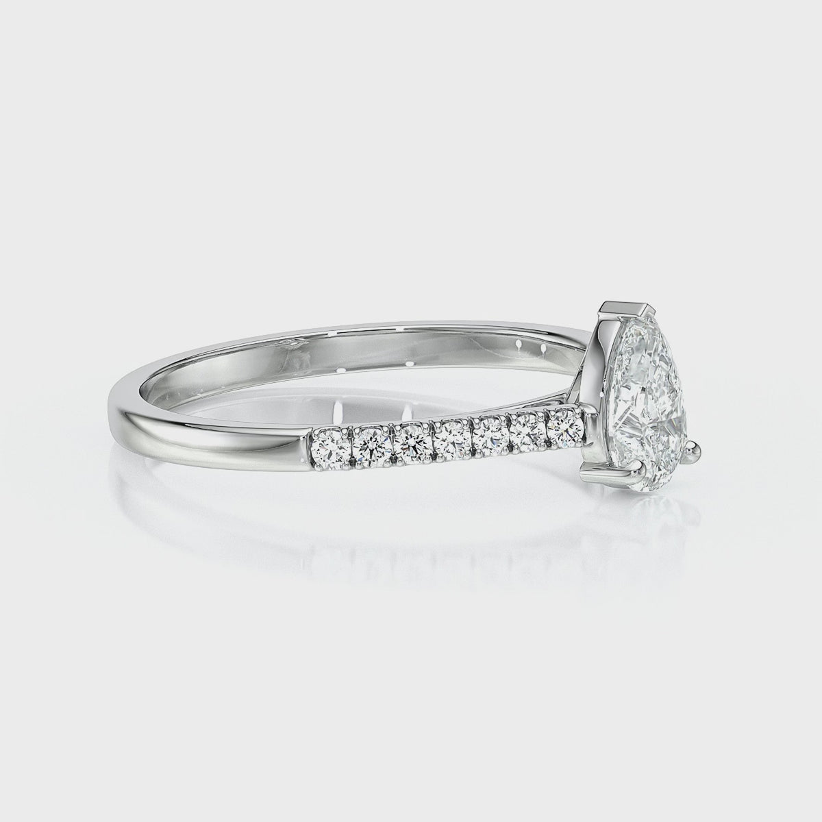 Solitaire accompagné diamant Divine Idylle - 2