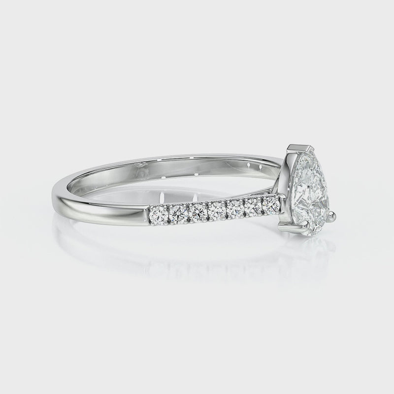 Solitaire accompagné diamant Divine Idylle - 2