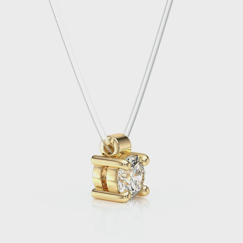 Pendentif solitaire diamant Lune de Miel - 8