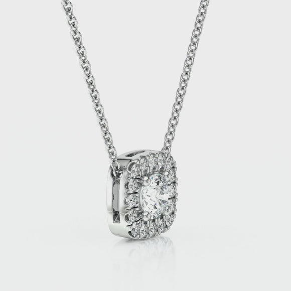 Collier rubis entourage diamant Coup de Foudre - 1