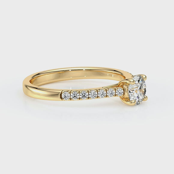 Solitaire accompagné diamant Pluie d’étoiles - 19