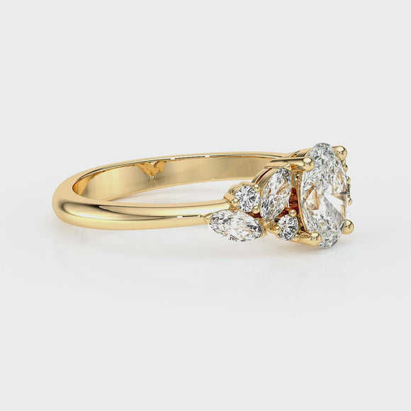Solitaire accompagné diamant Divine Idylle - 23