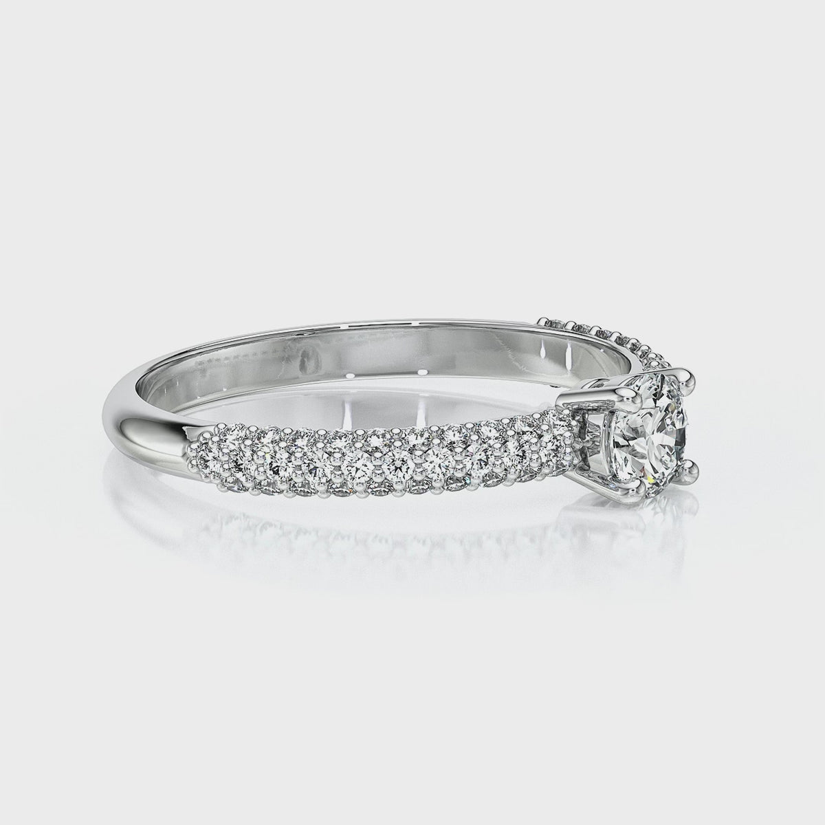 Solitaire accompagné diamant Pluie d'étoiles - 14