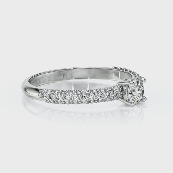 Solitaire accompagné diamant Pluie d'étoiles - 14