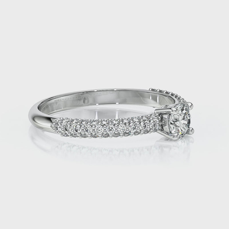 Solitaire accompagné diamant Pluie d'étoiles - 14