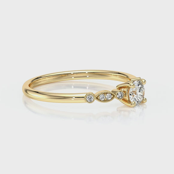 Solitaire accompagné diamant Pluie d’étoiles - 9