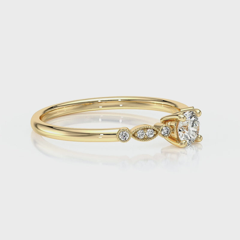 Solitaire accompagné diamant Pluie d’étoiles - 9