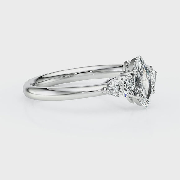 Bague trilogie diamant Coucher de Soleil - 19
