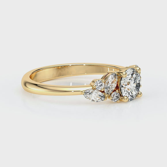 Solitaire accompagné diamant Divine Idylle - 20