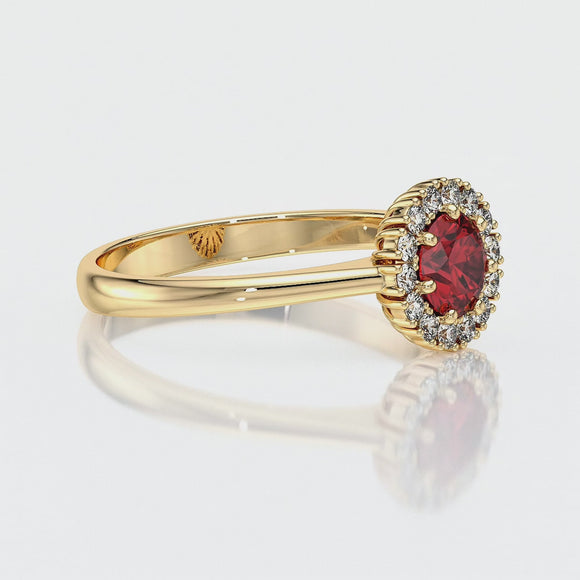 Bague entourage rubis et diamant Pour la Vie - 7