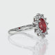 Bague entourage rubis et diamant Pompadour