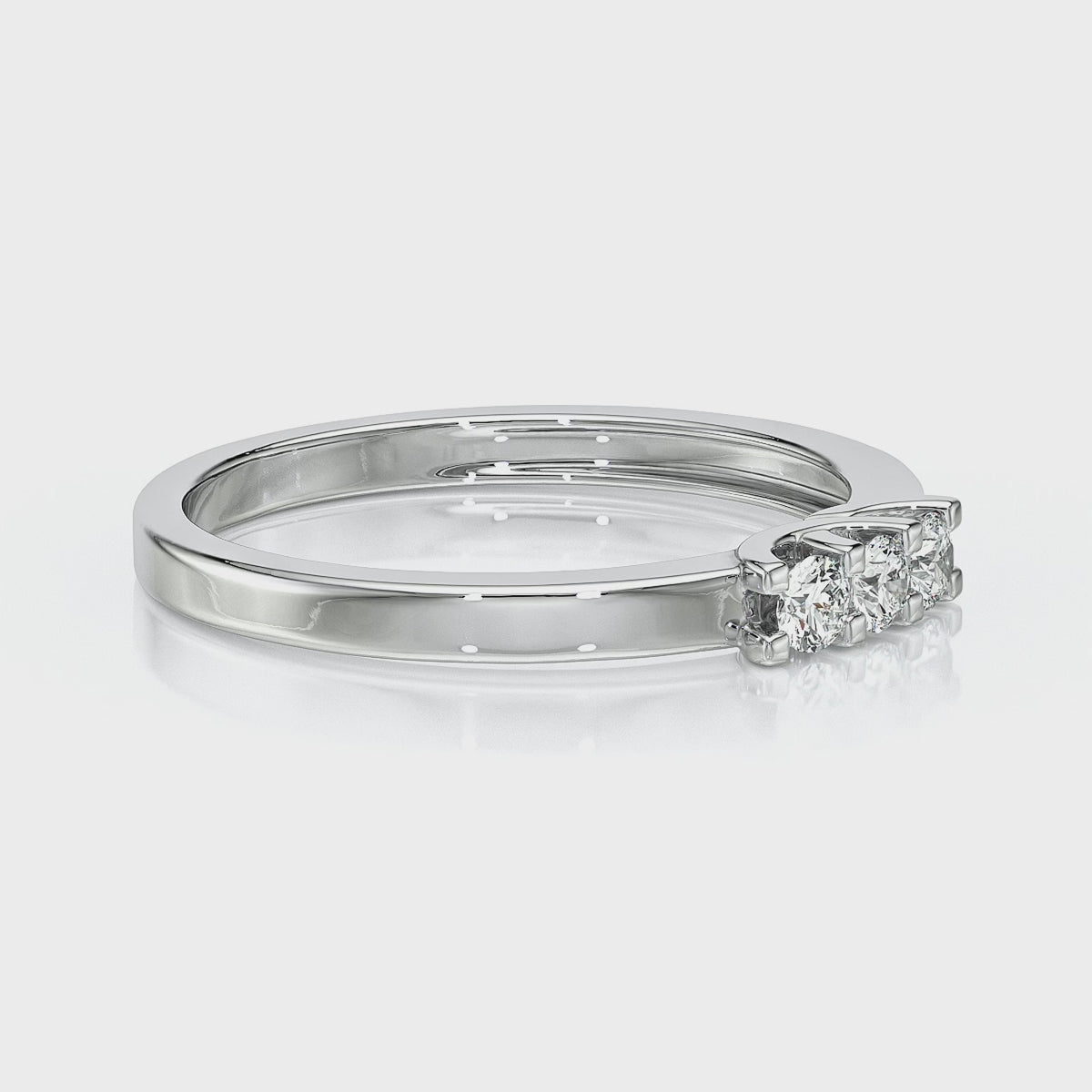 Bague trilogie diamant Coucher de Soleil - 4