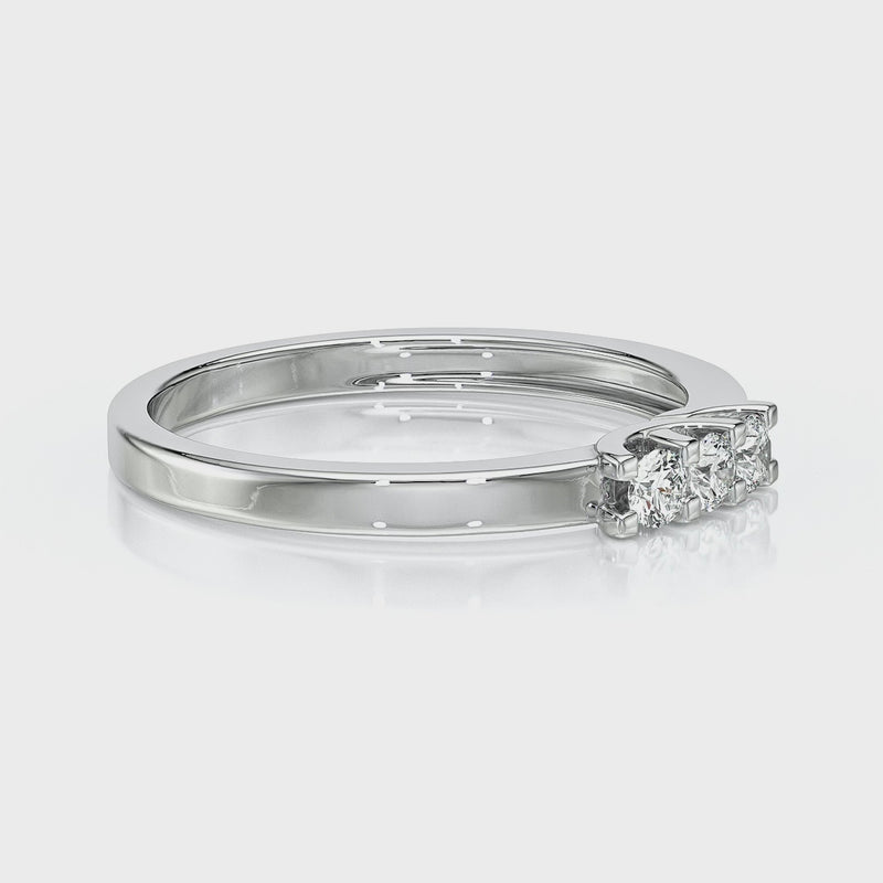 Bague trilogie diamant noir Coucher de Soleil - 4