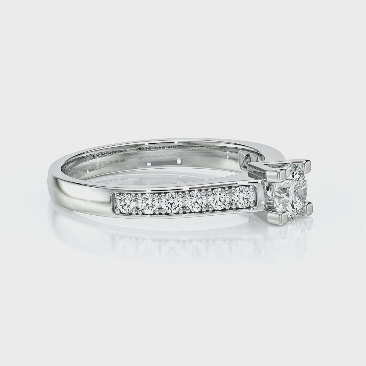 Solitaire accompagné diamant Pluie d’étoiles - 1