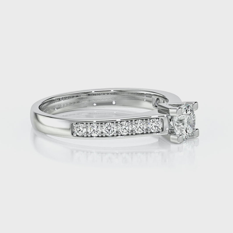 Solitaire accompagné diamant Pluie d’étoiles - 1