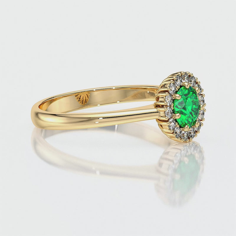 Bague entourage émeraude et diamant Pour la Vie - 7