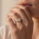 Solitaire accompagné émeraude diamant Divine Idylle - 5