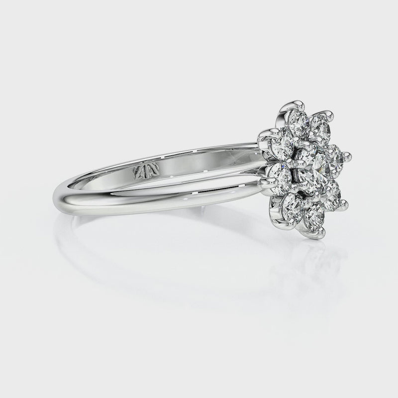 Bague entourage diamant Marguerite - 1