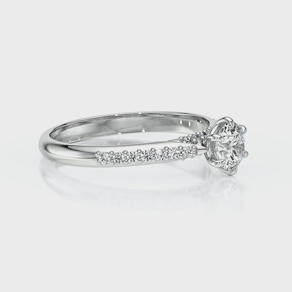 Solitaire accompagné saphir rose diamant Pluie d’étoiles - 18