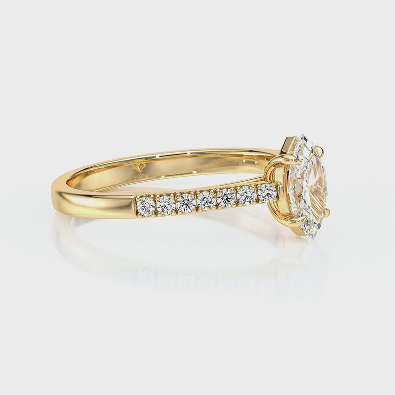 Solitaire accompagné diamant Divine Idylle - 6