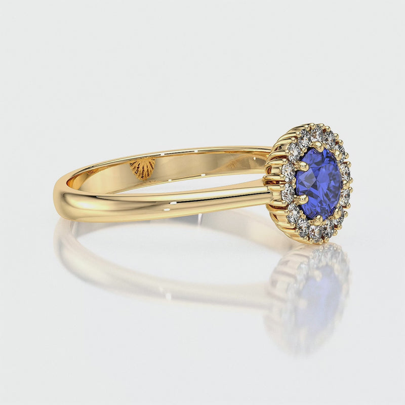 Bague entourage saphir et diamant Pour la Vie - 7