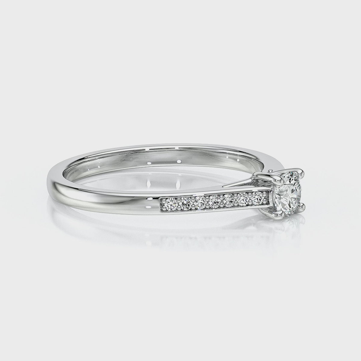 Solitaire accompagné diamant Pluie d’étoiles - 4