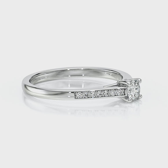 Solitaire accompagné diamant noir et diamant Pluie d’étoiles - 4