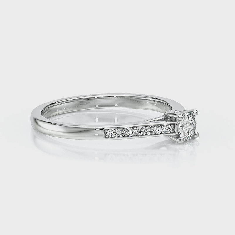 Solitaire accompagné diamant Pluie d’étoiles - 4