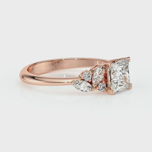 Solitaire accompagné diamant Divine Idylle - 22