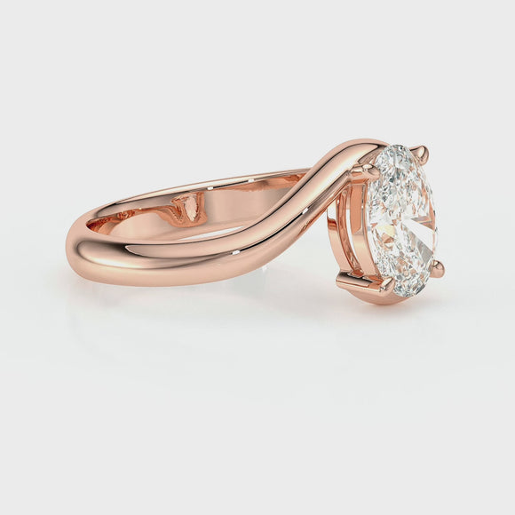 Bague solitaire diamant Clair de Lune - 5