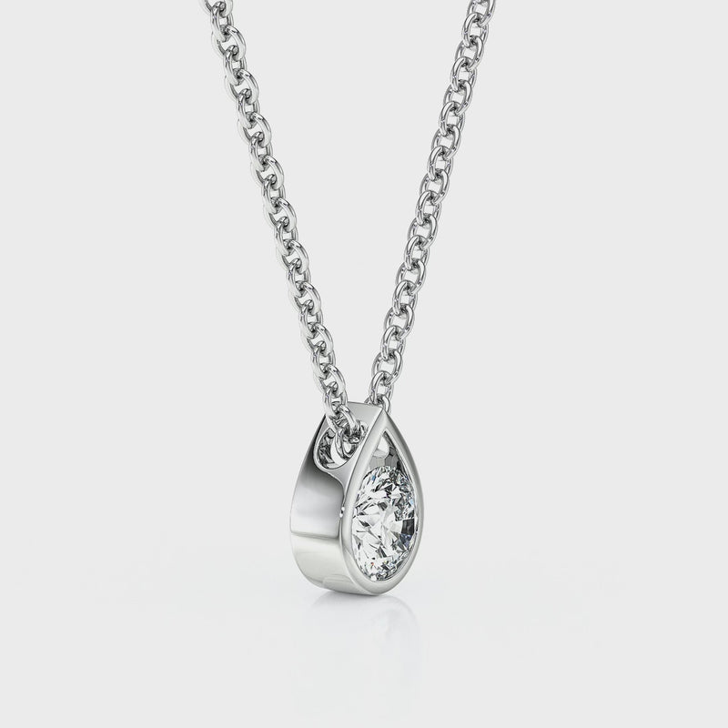 Pendentif solitaire diamant Amour de Minuit - 1