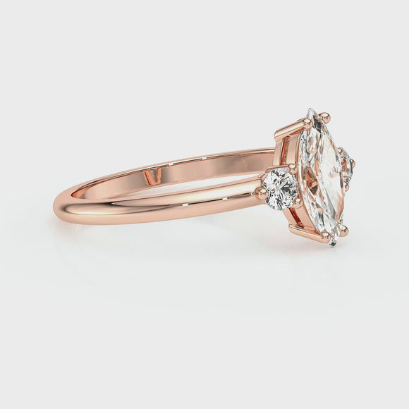 Bague trilogie diamant Coucher de Soleil - 11