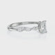 Solitaire accompagné saphir vert diamant Solstice - 4
