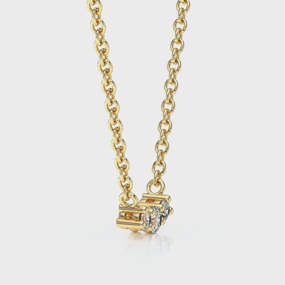 Collier trilogie diamant Coucher de Soleil - 3