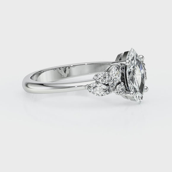 Solitaire accompagné diamant Divine Idylle - 24