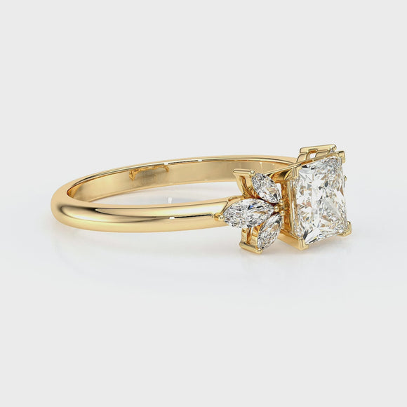 Solitaire accompagné diamant Divine Idylle - 15