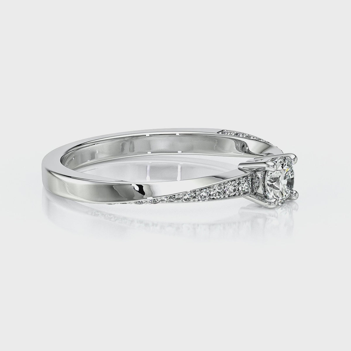 Solitaire accompagné diamant Pluie d’étoiles - 6