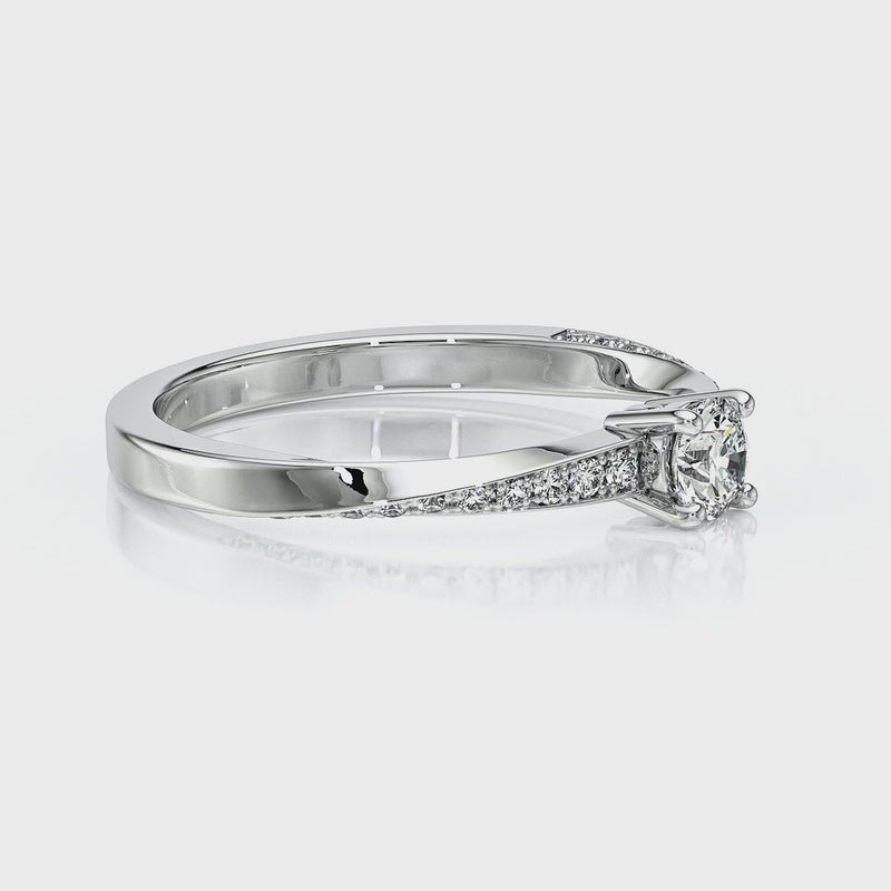 Solitaire accompagné diamant Pluie d’étoiles - 6