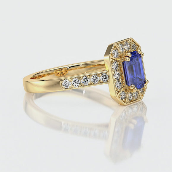 Bague entourage saphir et diamant Coup de Foudre - 6