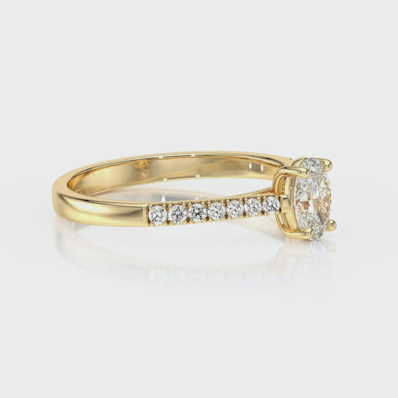 Solitaire accompagné diamant Divine Idylle - 4