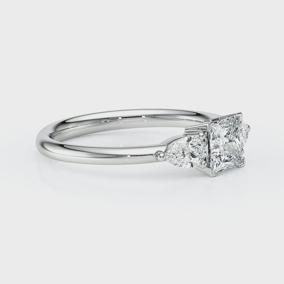 Bague trilogie diamant Coucher de Soleil - 17