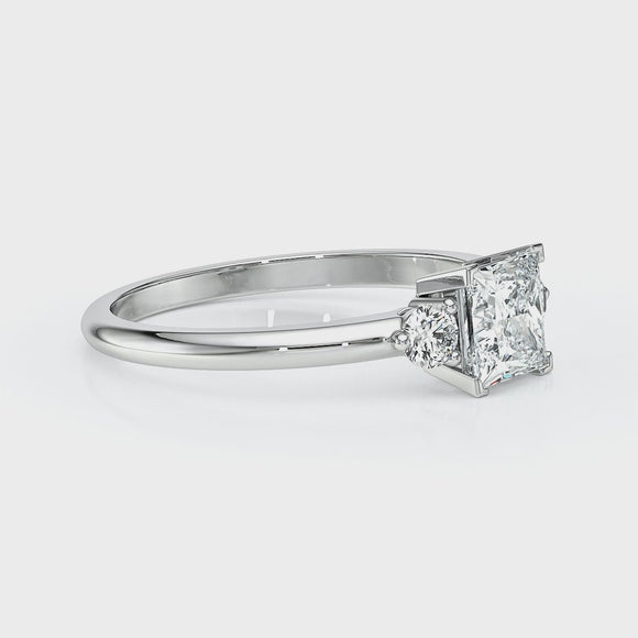 Bague trilogie diamant Coucher de Soleil - 8